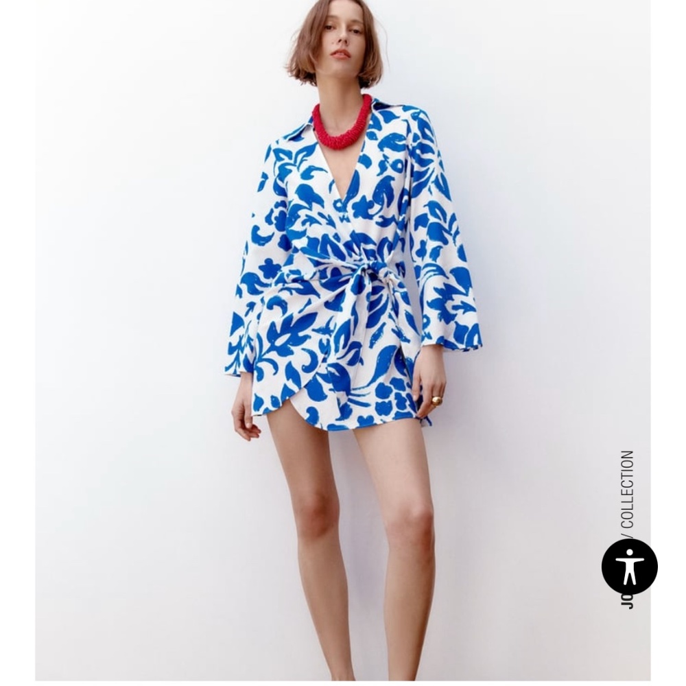 Zara print dress with knot